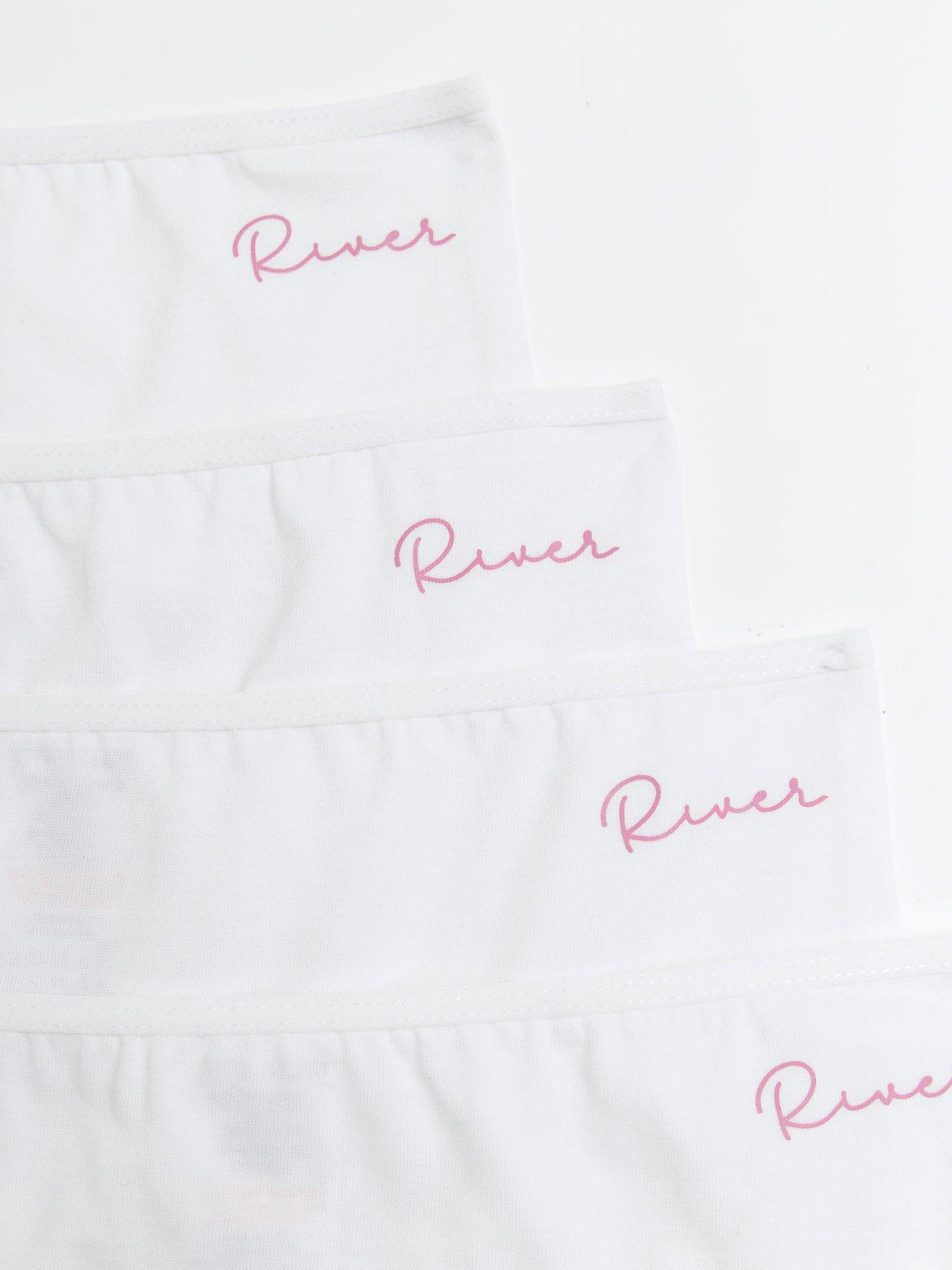 Image 2 of 3 of River Island Girls 7 Pack Brief - White