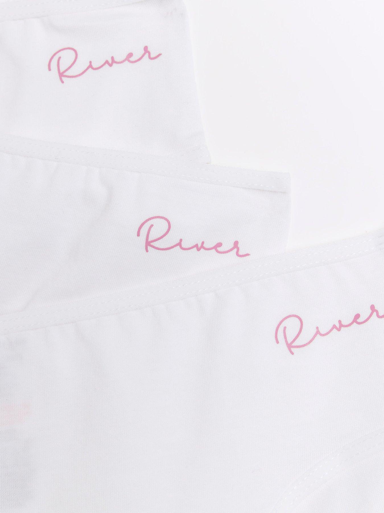 Image 3 of 3 of River Island Girls 7 Pack Brief - White