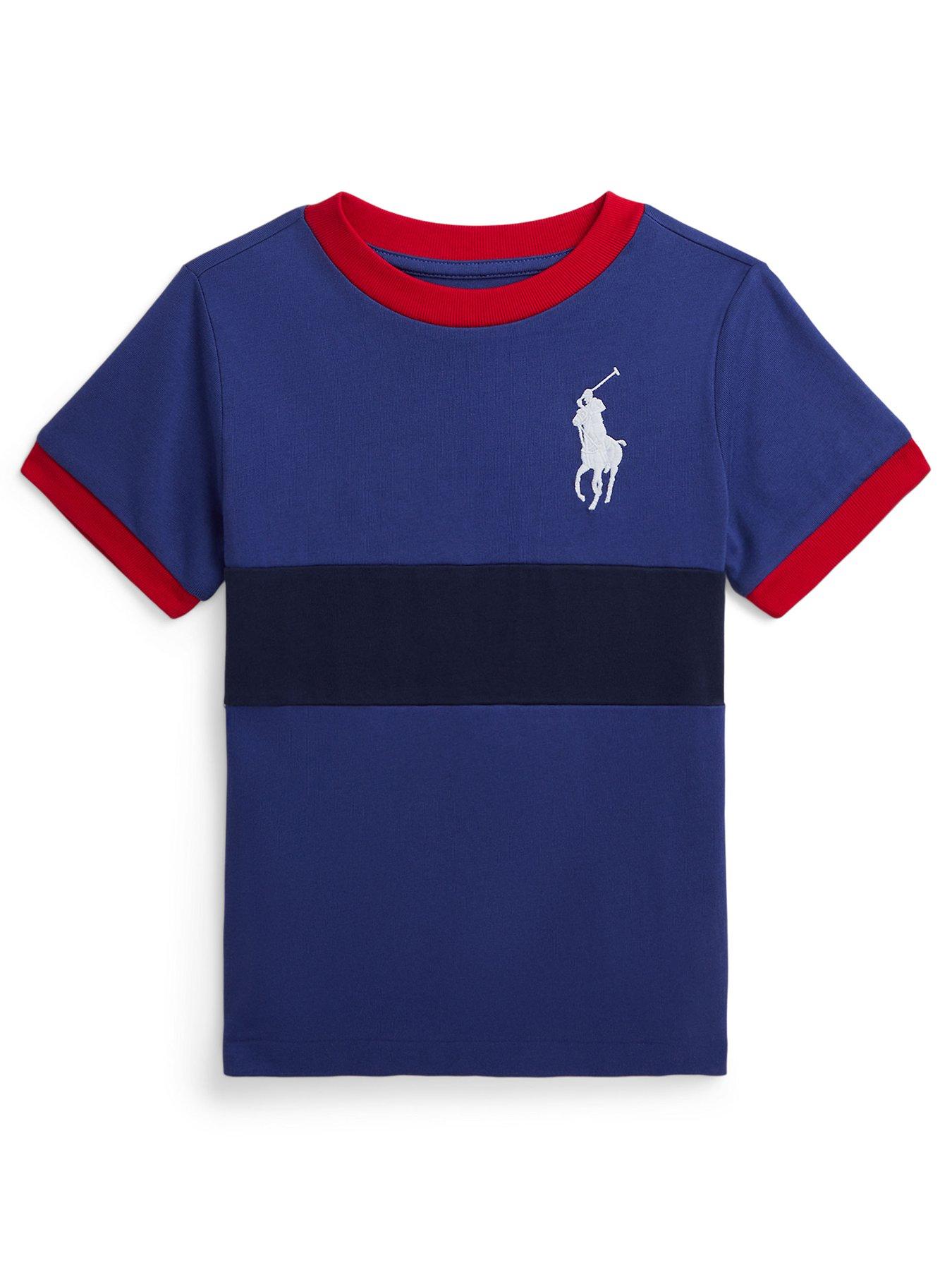 Polo Ralph Lauren Boys Short Sleeve Colour Block T shirt Bright Navy Very