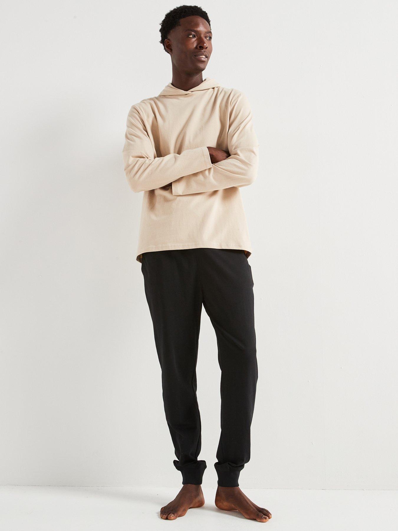 undefined Hooded Lounge Set - Ecru/black