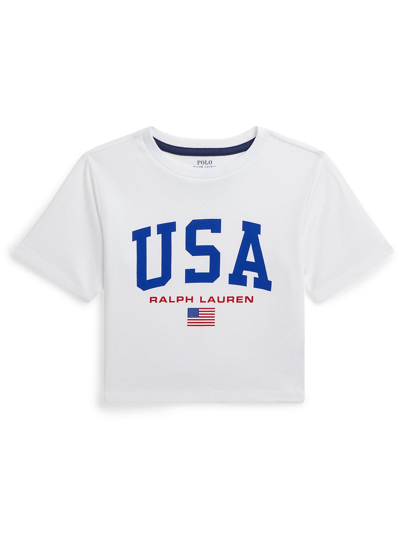 Polo Ralph Lauren Girls Polo Ralph Lauren Short Sleeve USA T Shirt White Very