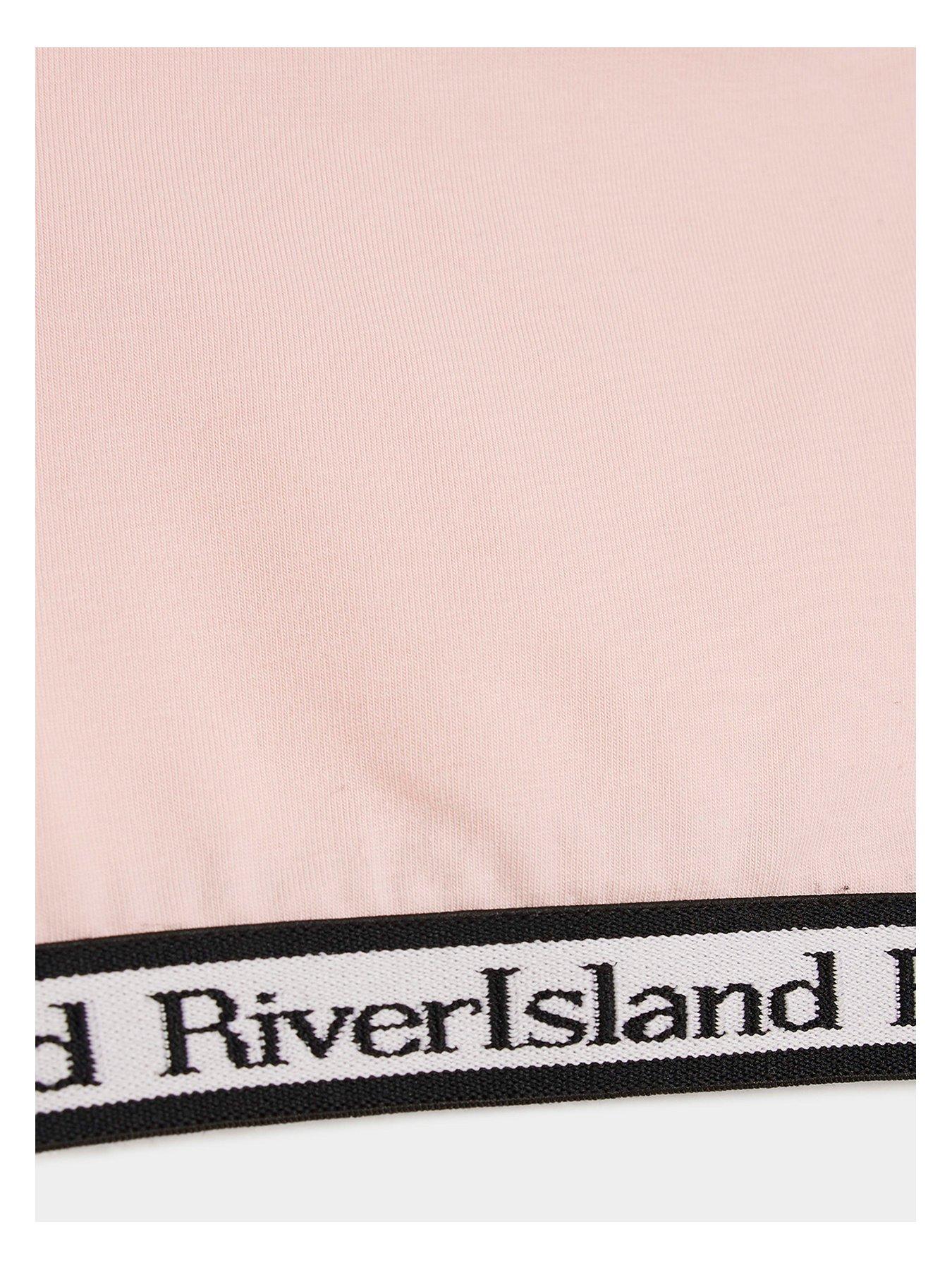 Image 2 of 3 of River Island Girls Ri Crop Top And Brief Set - Pink