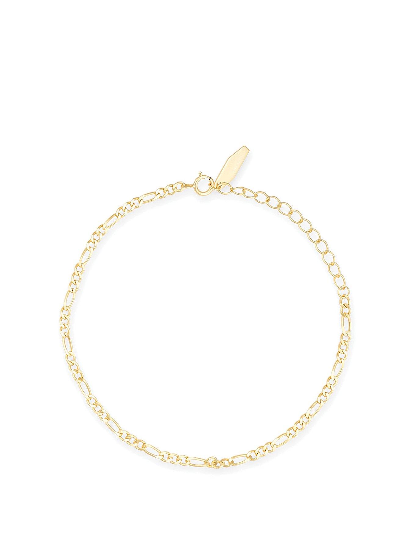 Product photograph of Elk Bloom Dainty 14k Gold Plated Chain Bracelet from very.co.uk