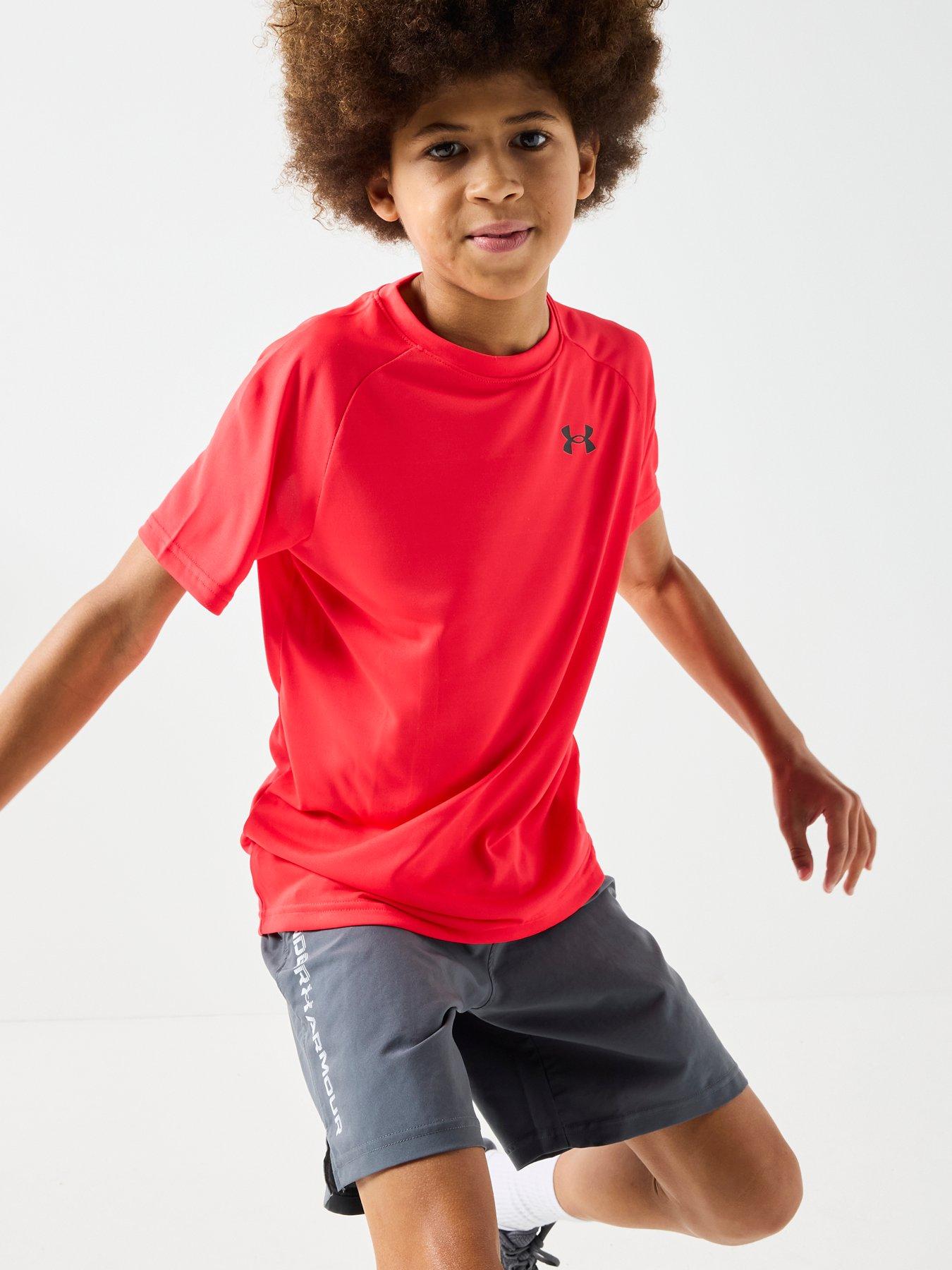Image 5 of 6 of UNDER ARMOUR Boys Training Woven Wordmark Shorts -&nbsp;Grey