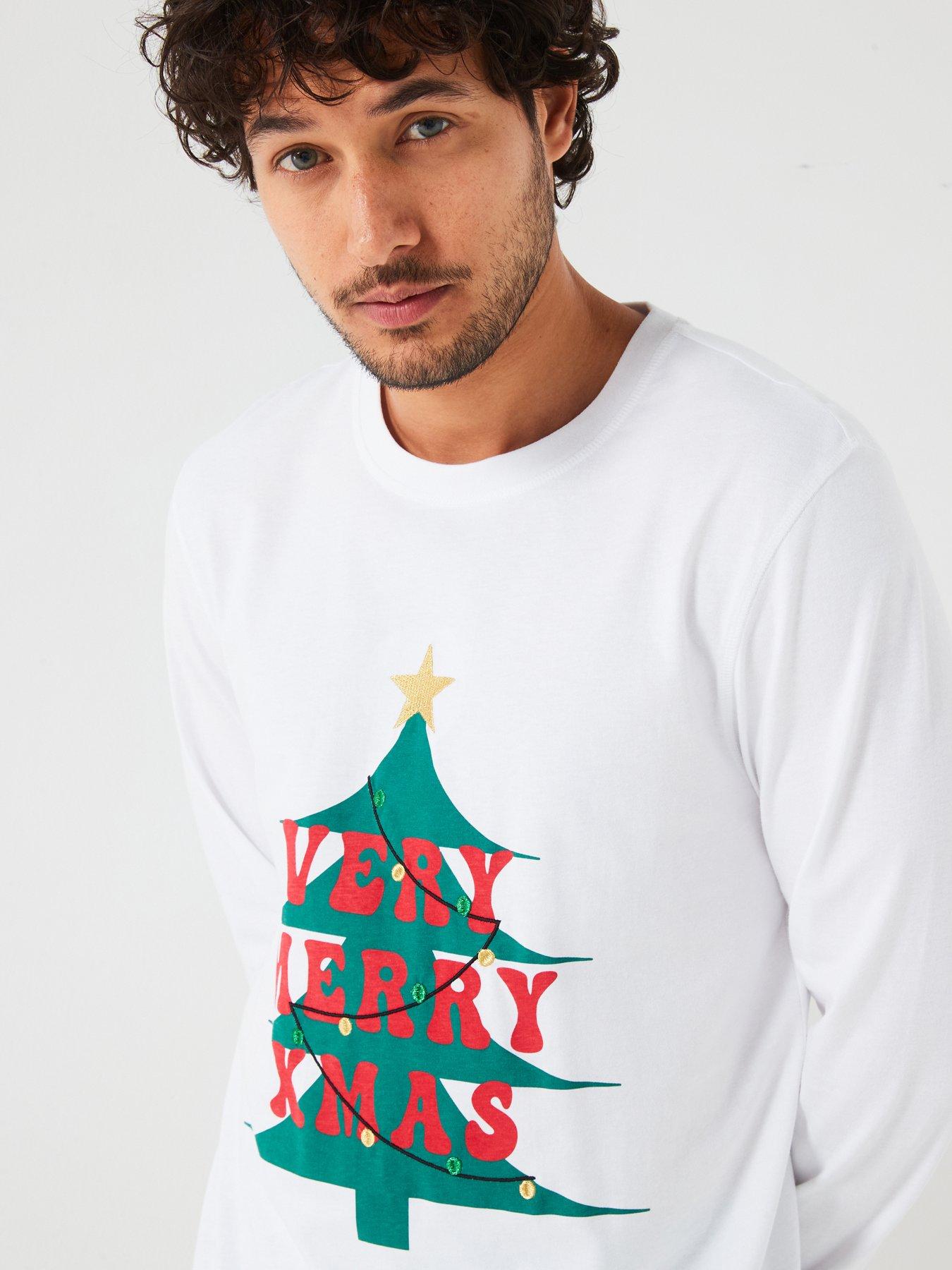 Image 5 of 6 of Very Man Mens Family Christmas Pj Printed Tee And Jogger - Green