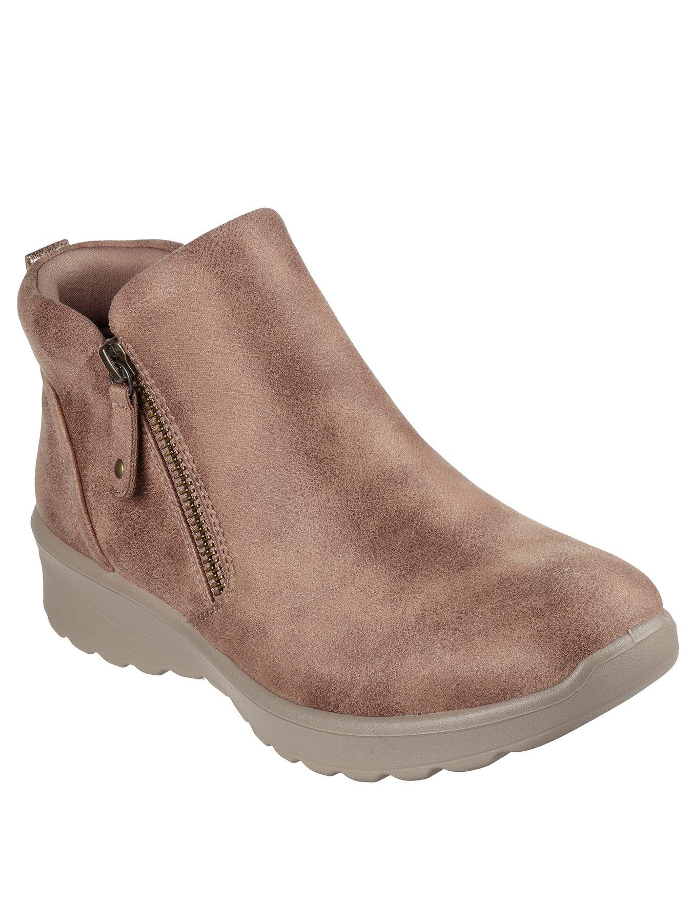 Image 2 of 5 of Skechers Lovely Vibe Side Zip Boots - Light Brown