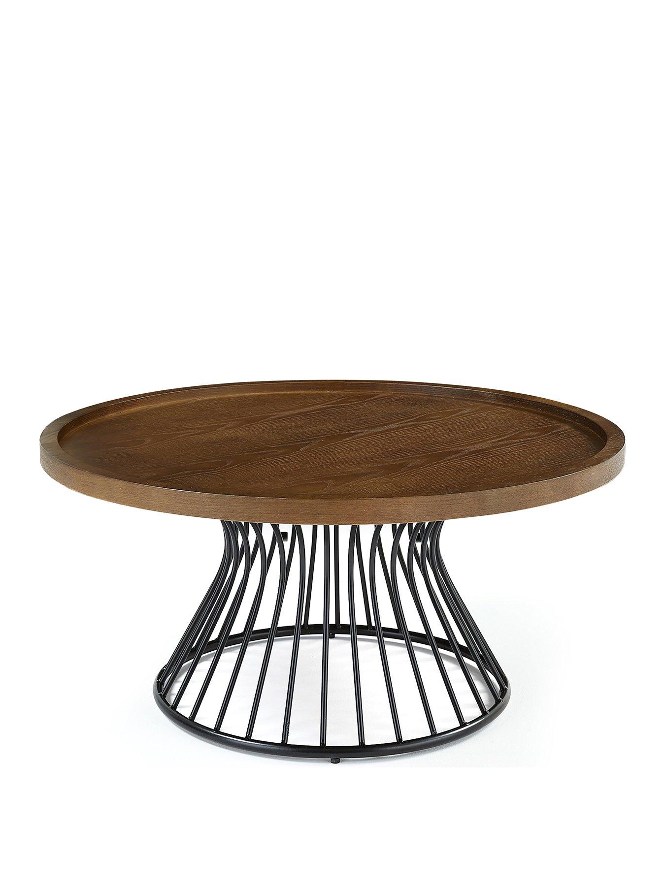 Image 2 of 7 of Very Home Odem Round Coffee Table - Black/Walnut