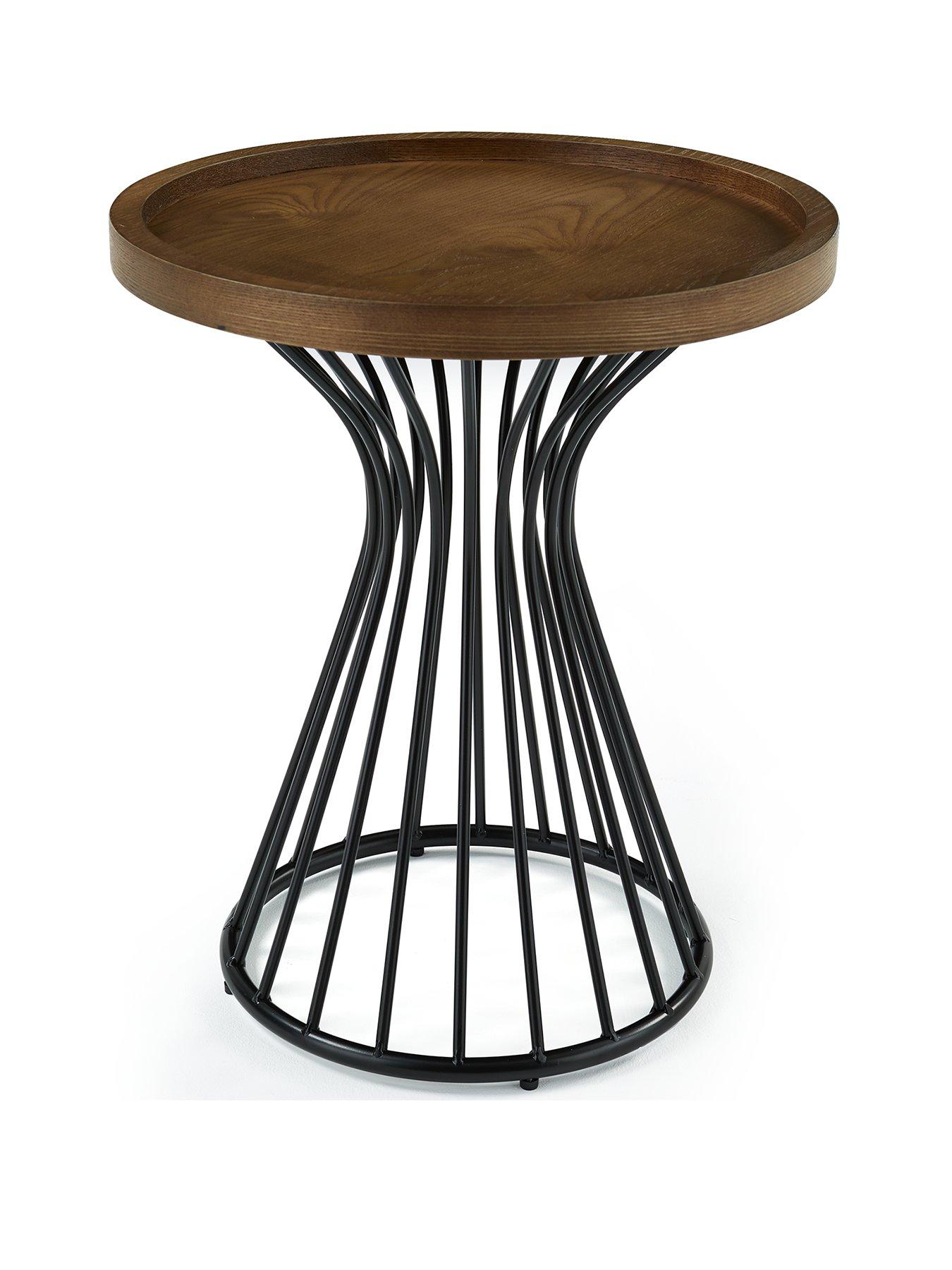 Image 2 of 7 of Very Home Odem Round Side Table - Black/Walnut