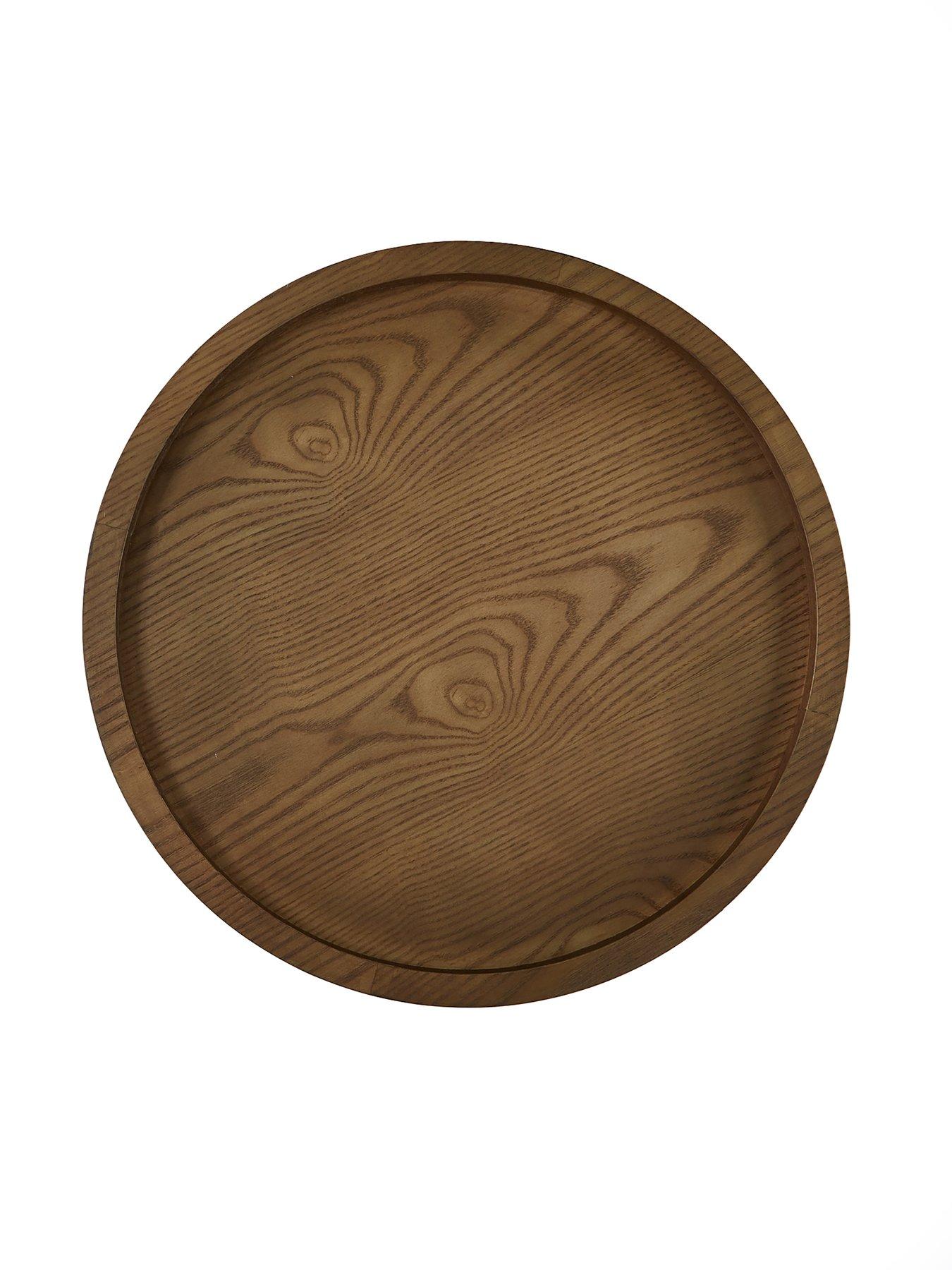 Image 5 of 7 of Very Home Odem Round Side Table - Black/Walnut