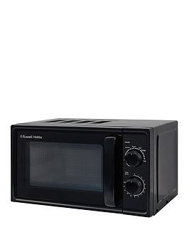 Product photograph of Russell Hobbs Textures 17l Black Microwave from very.co.uk