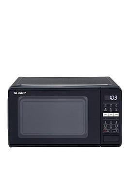 Product photograph of Sharp 17-litre Microwave - Black from very.co.uk