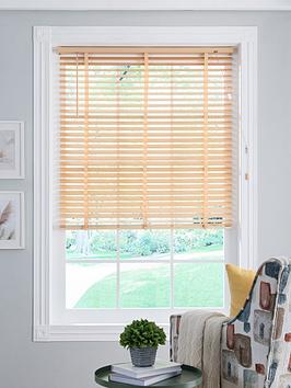 Product photograph of Very Home Wooden Venetian Blind - 50 Mm Slats from very.co.uk