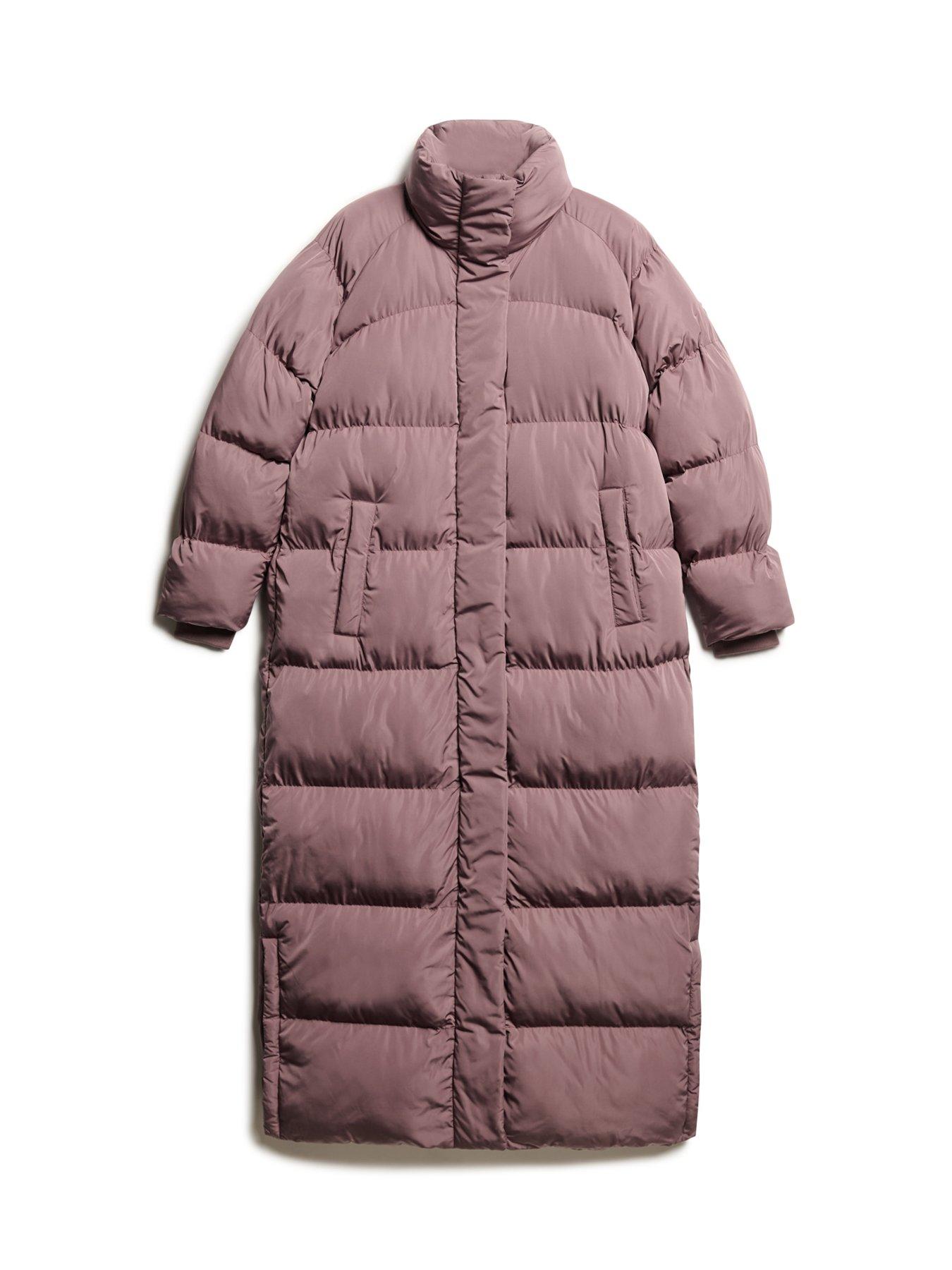 Superdry Maxi Longline Padded Jacket Purple Very