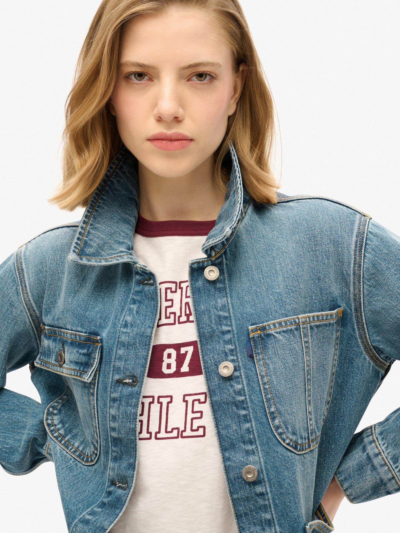Women's denim chore jacket sales