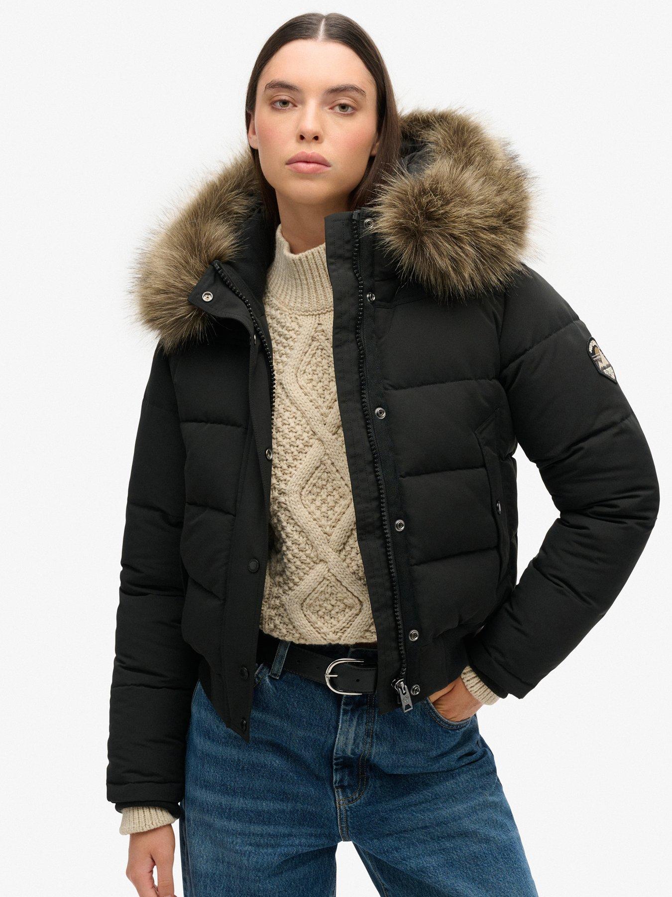 Superdry Everest Hooded Bomber Jacket - Black