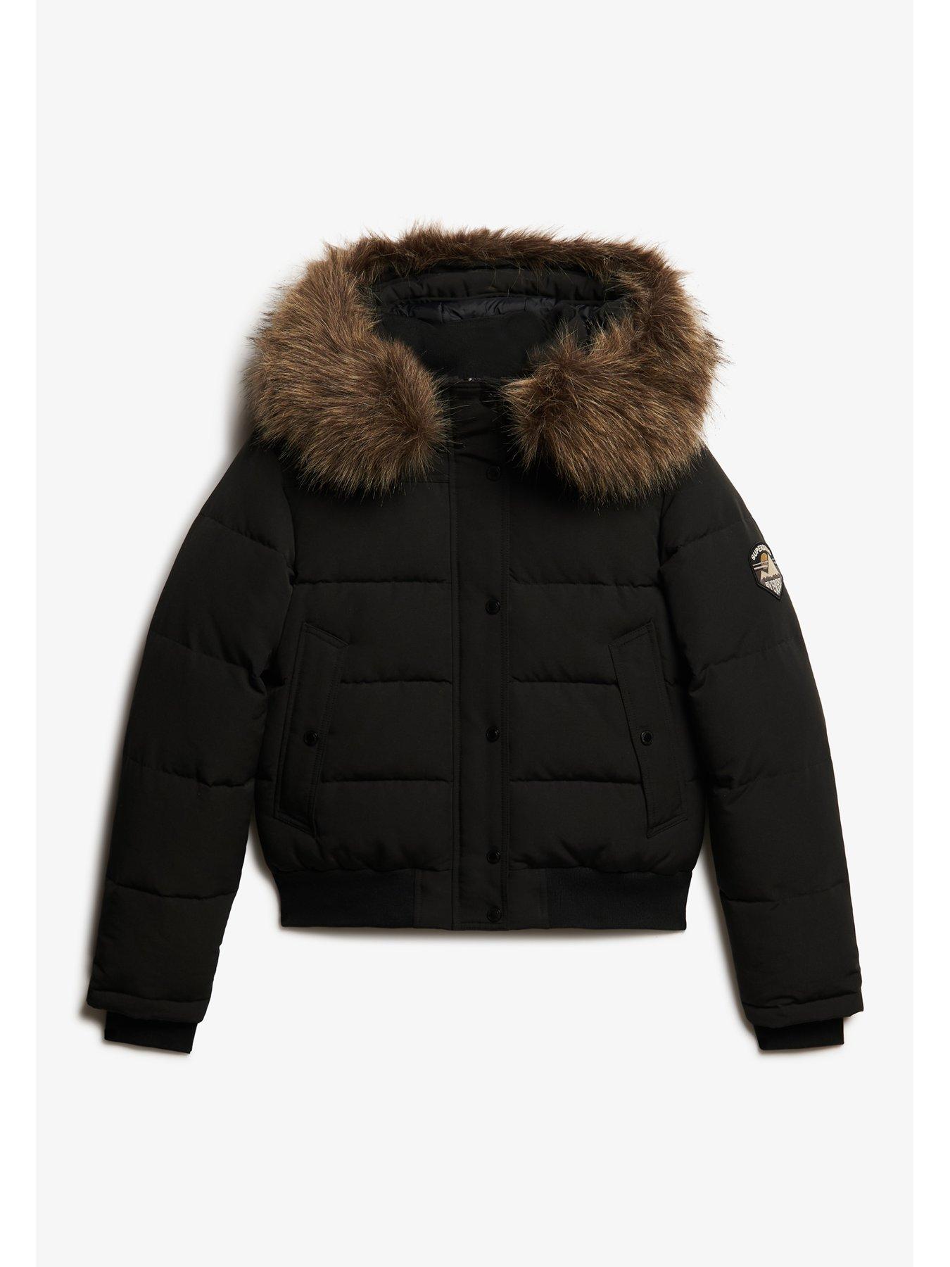 Superdry Everest Hooded Bomber Jacket Black Very