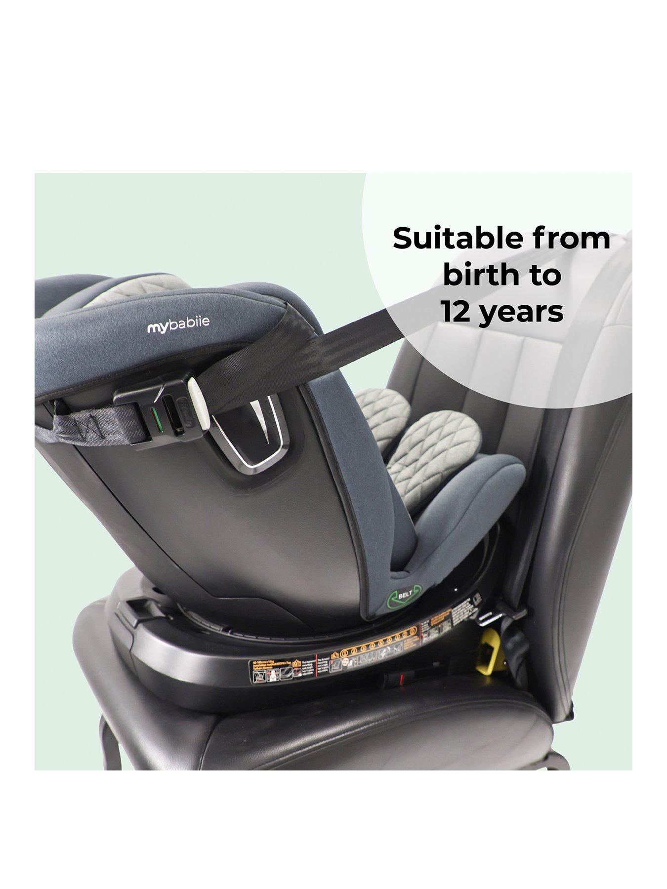 My Babiie Spin Top Tether I-Size Car Seat - Charcoal | Very.co.uk