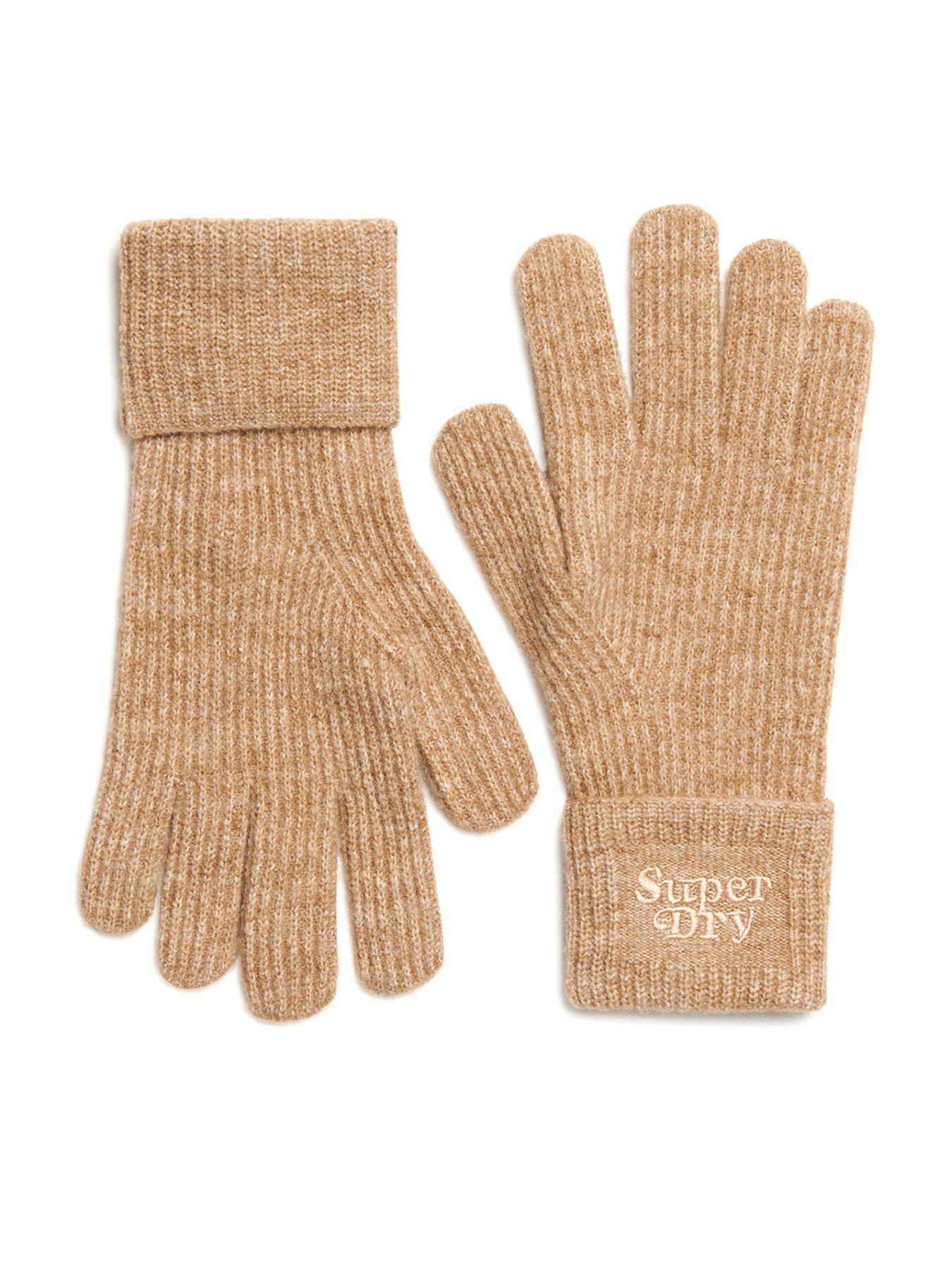 undefined Soft Rib Knit Gloves - Brown