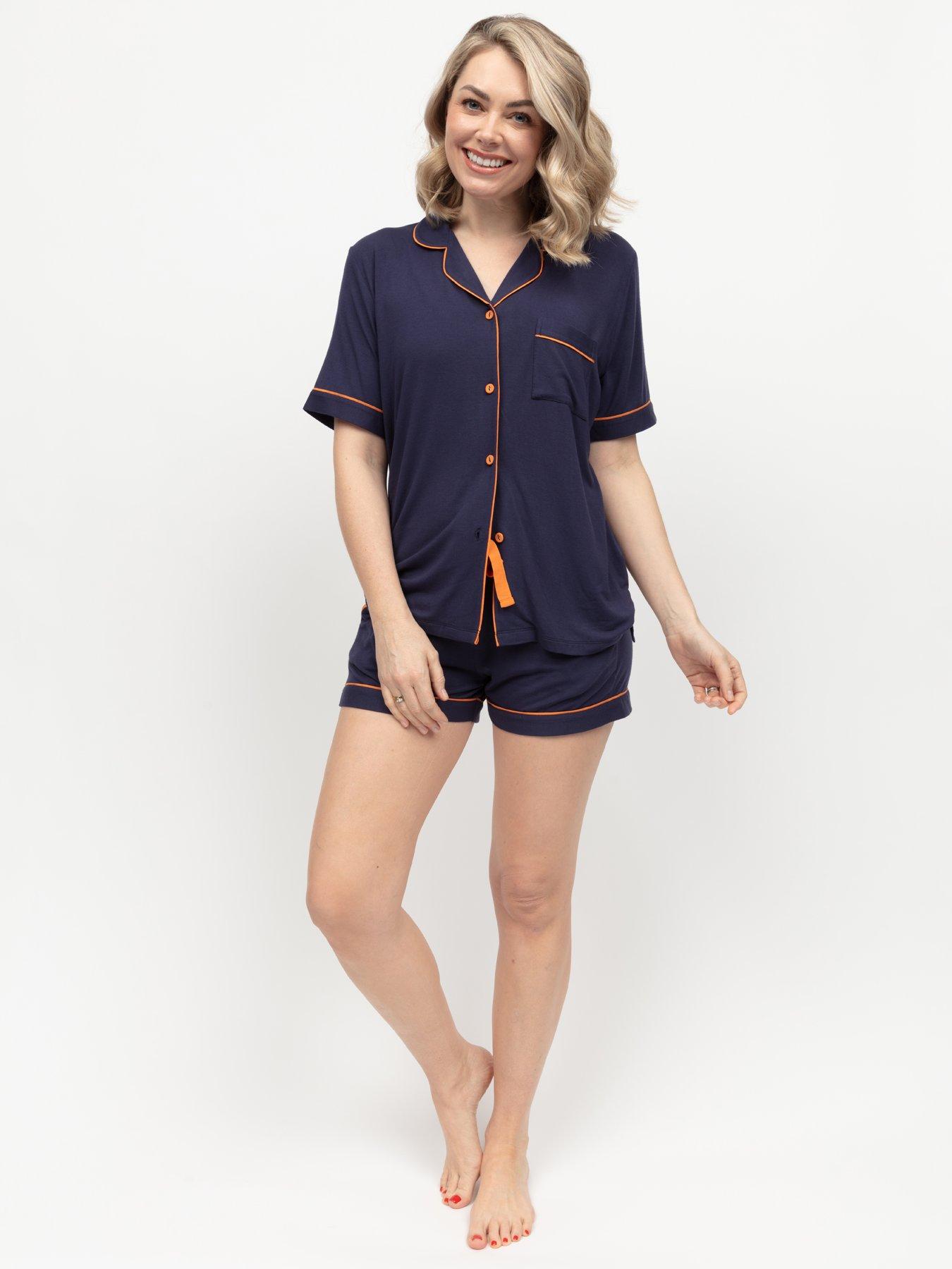 Cyberjammies Taylor Navy Revere Jersey Shorty Set - Blue