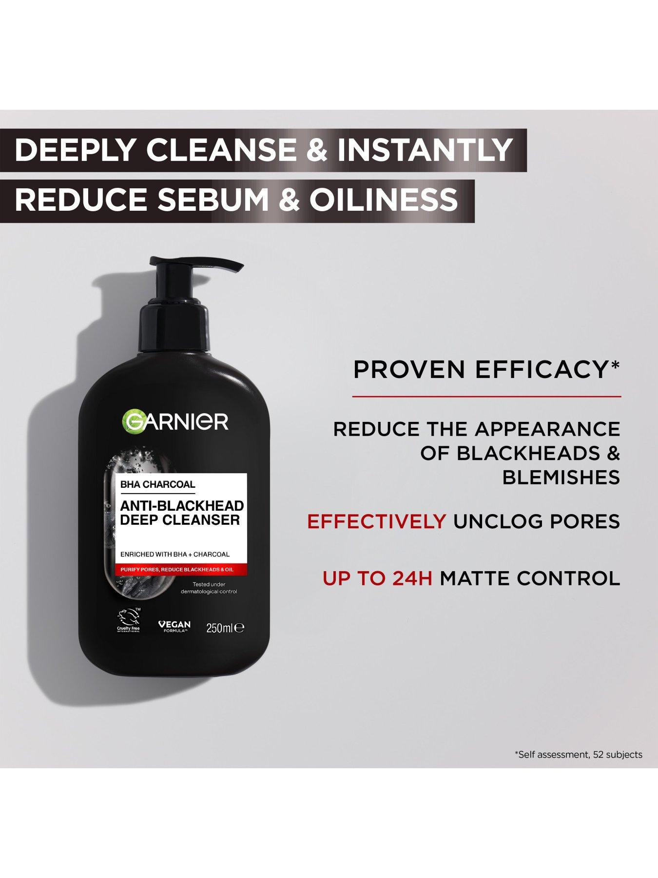 Image 5 of 7 of Garnier NEW Pure Active BHA (Salicylic Acid) + Charcoal Daily Face Cleanser - Up to 24h Mattifying &amp; Cleansing Gel For Blemish Prone Skin, Anti-blackhead - Vegan*, Leaping Bunny Approved