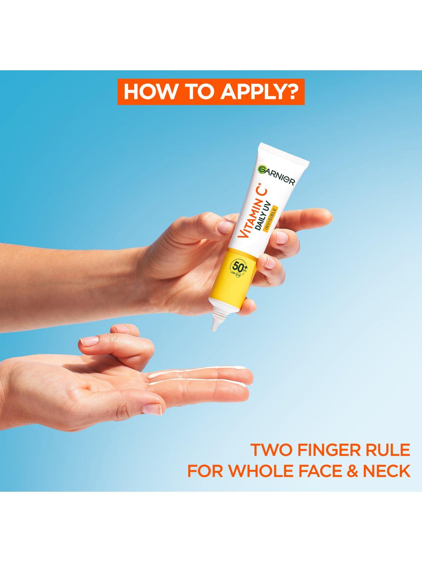 Image 4 of 7 of Garnier Vitamin C Daily UV, Invisible Brightening Fluid, SPF50+, Prevents + Corrects Sun Damages, Face &amp; Neck, For all skin types, Cruelty Free, Vegan, 50ml