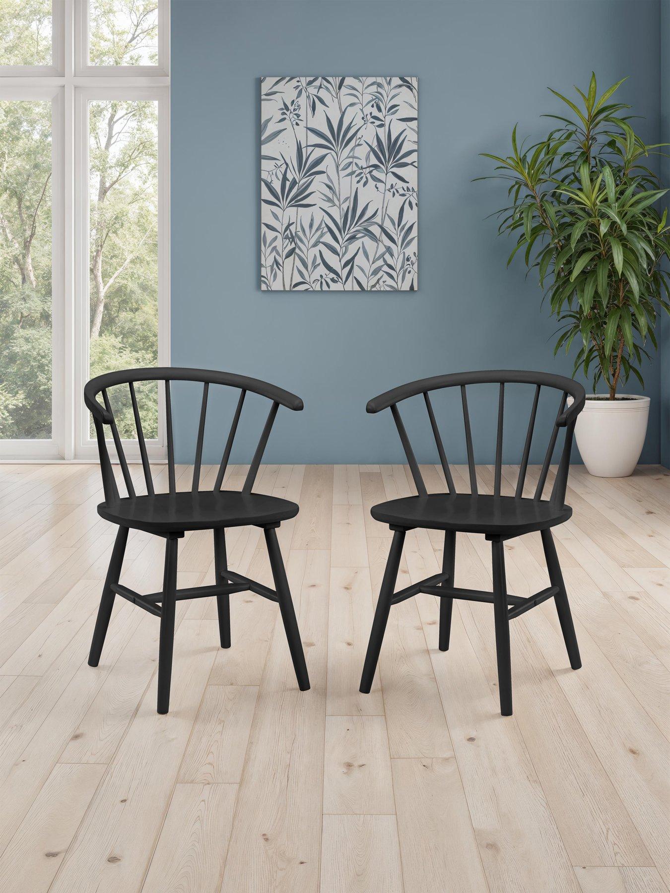 undefined Set Of 2 Modena Dining Chairs - Black