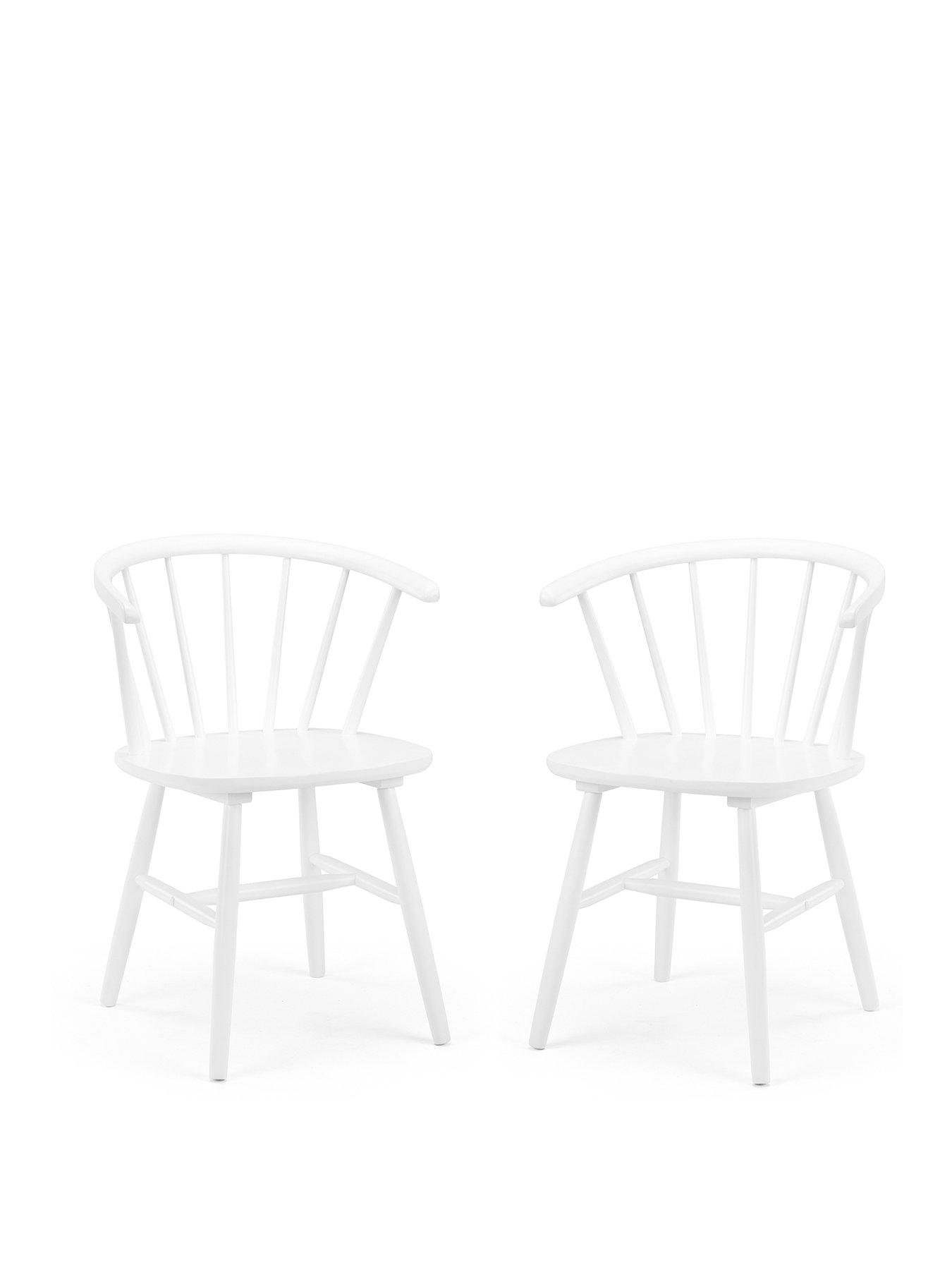 Product photograph of Julian Bowen Set Of 2 Modena Dining Chairs - White from very.co.uk