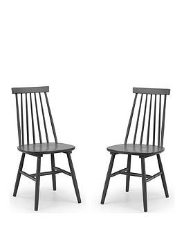 Product photograph of Julian Bowen Set Of 2 Alassio Spindle Back Dining Chairs - Black from very.co.uk