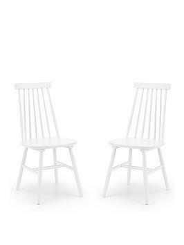 Product photograph of Julian Bowen Set Of 2 Alassio Spindle Back Dining Chairs - White from very.co.uk