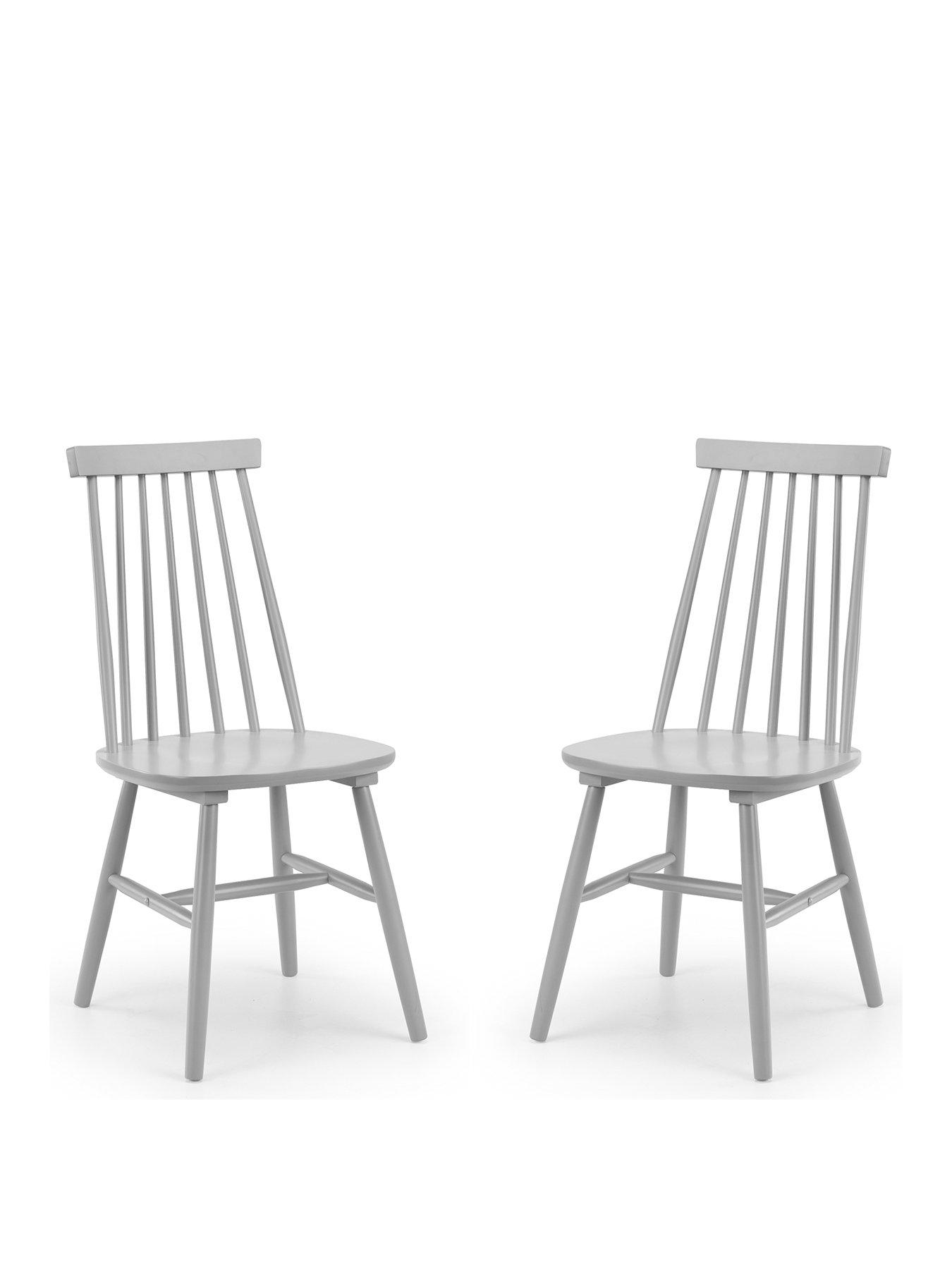Product photograph of Julian Bowen Set Of 2 Alassio Spindle Back Dining Chairs - Grey from very.co.uk