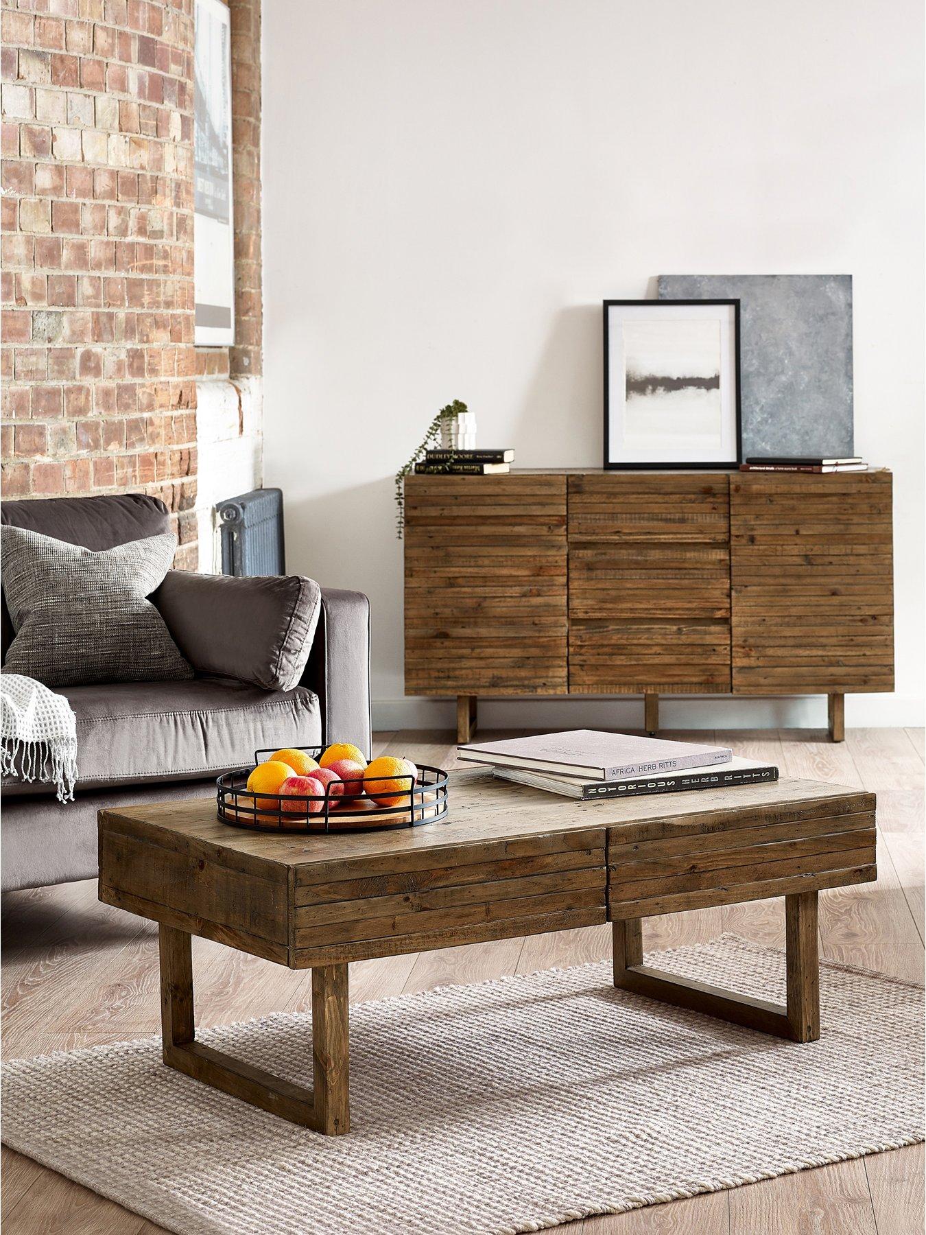 Walnut effect light hot sale gray coffee table