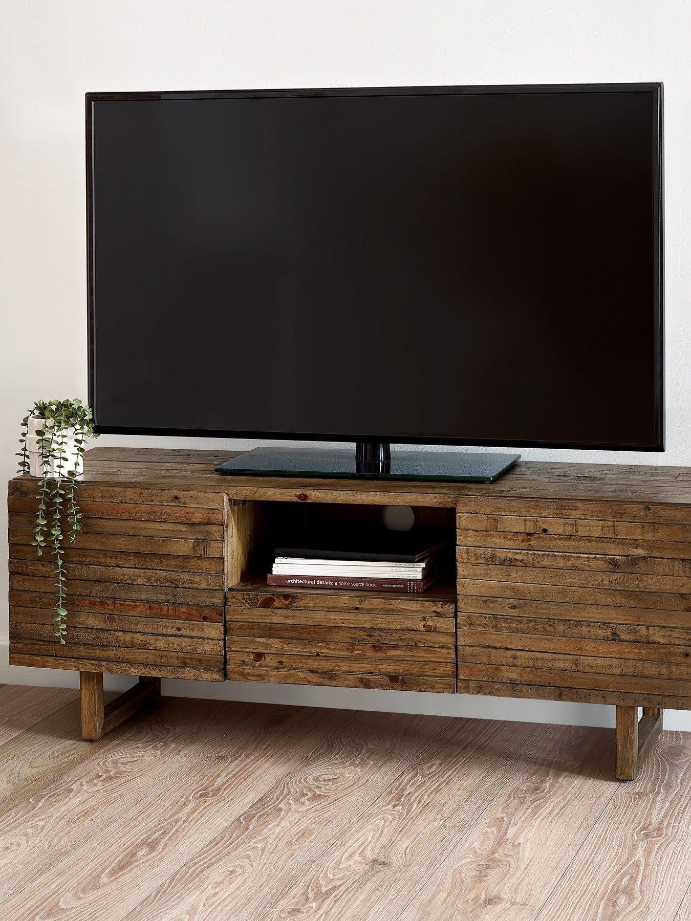 undefined Woburn Media Unit in Reclaimed Pine - Dark Oak