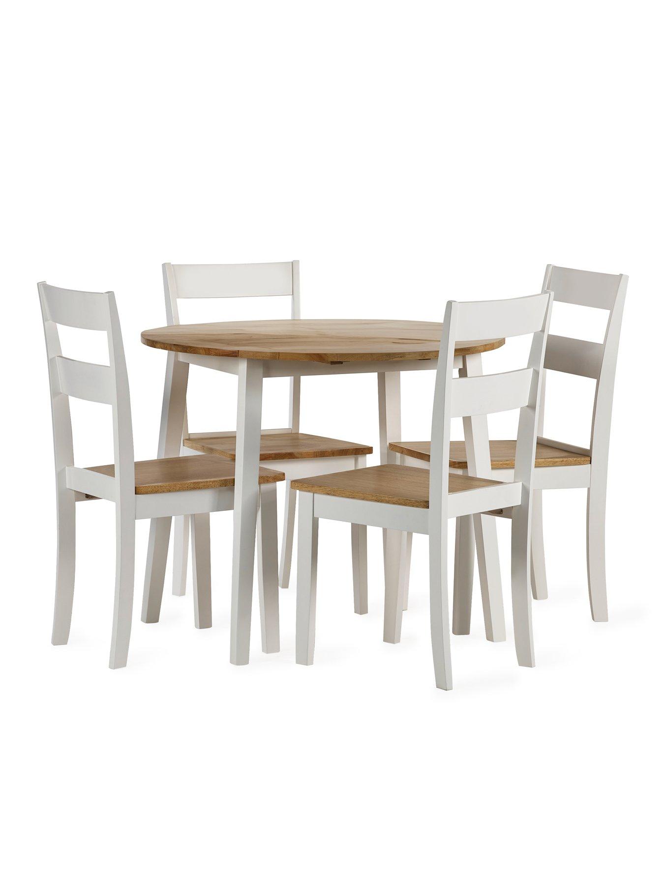 Image 4 of 6 of Julian Bowen Linwood Round Drop Leaf Table - Natural Top
