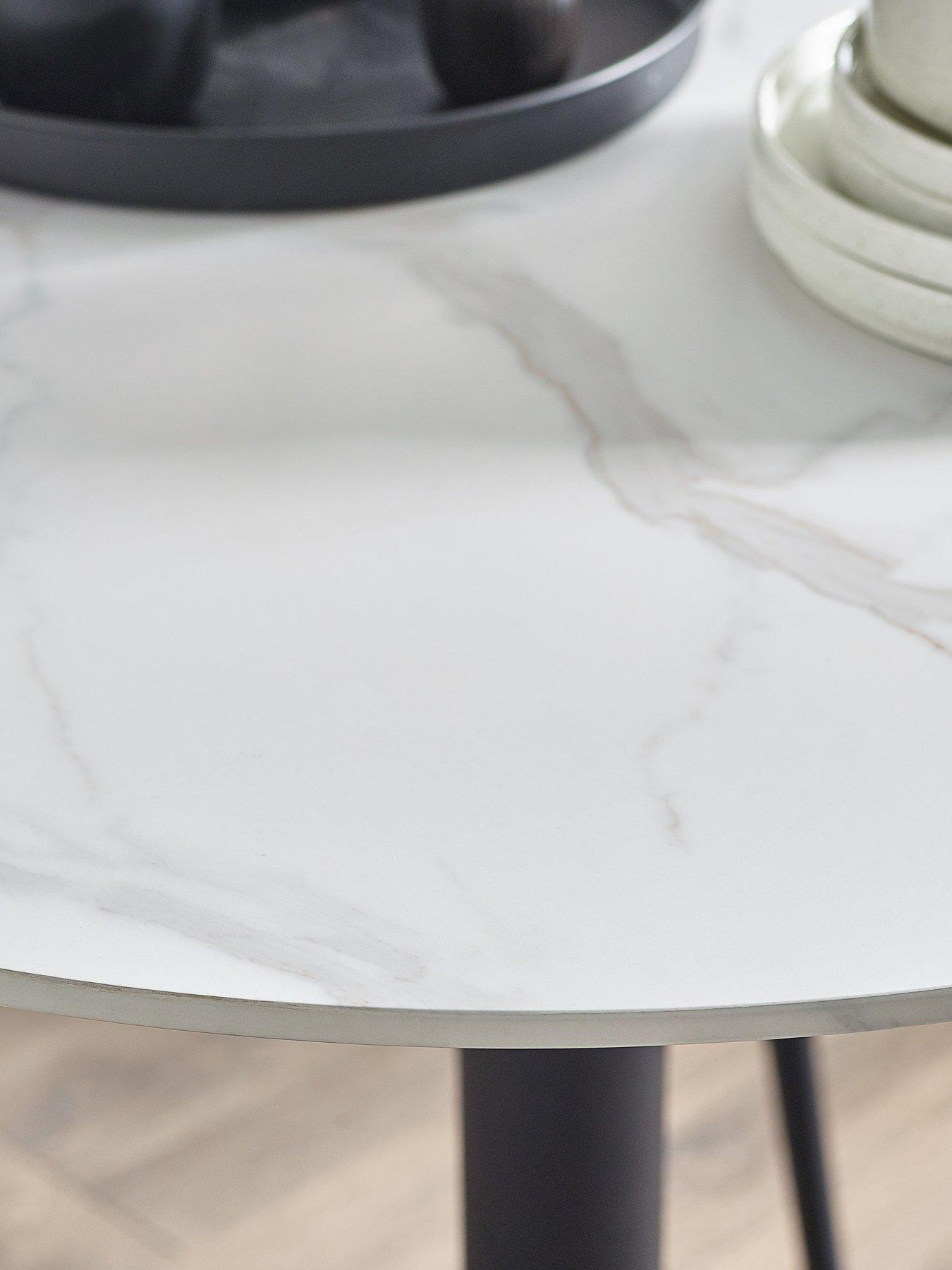 Image 5 of 5 of Julian Bowen Luca Round Table & 4 Iris Grey Chairs