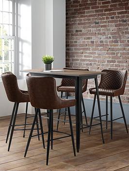 Product photograph of Julian Bowen Luxe Faux Leather Barstool - Brown from very.co.uk