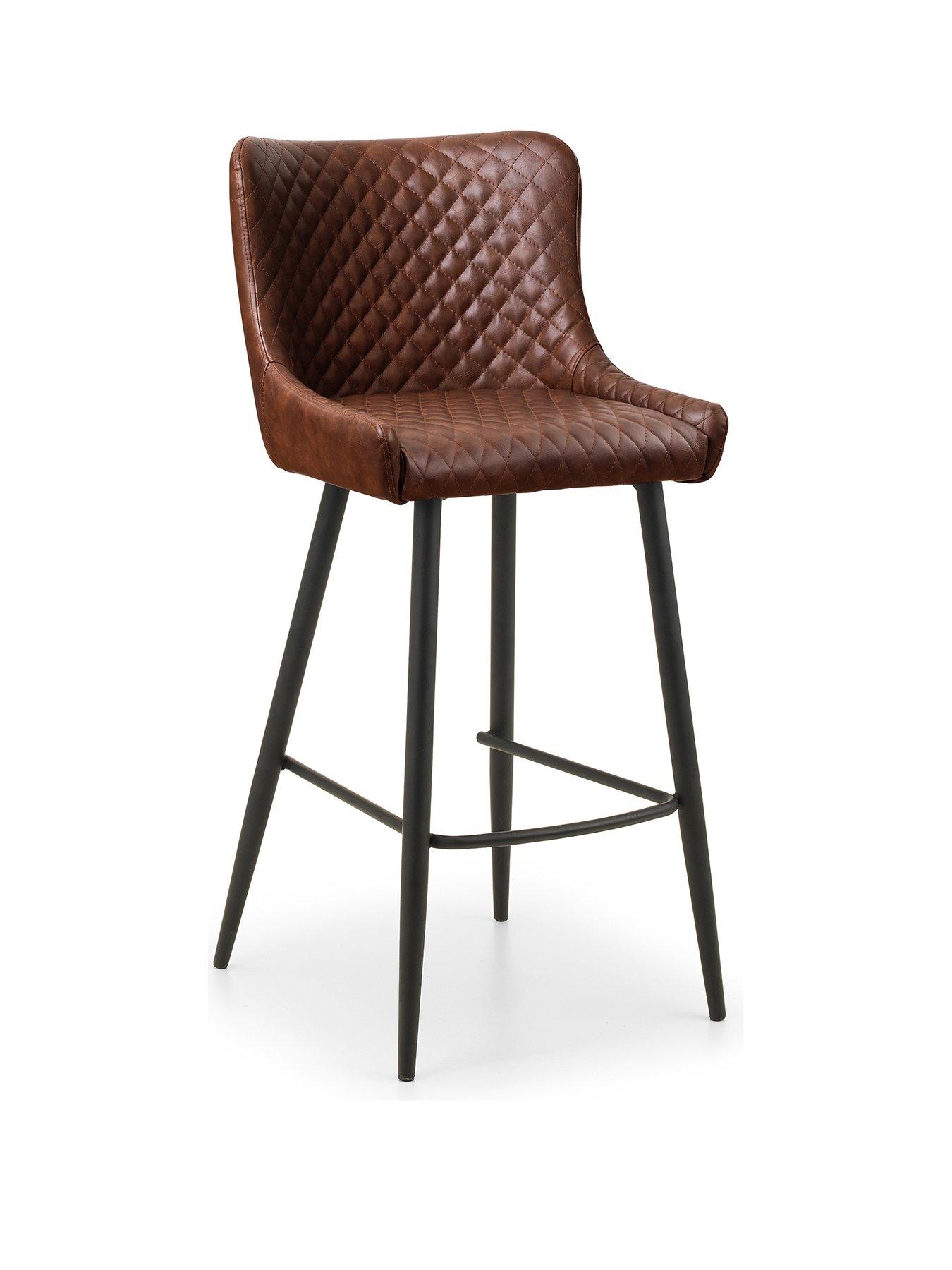 Image 3 of 6 of Julian Bowen Luxe Faux Leather Barstool - Brown