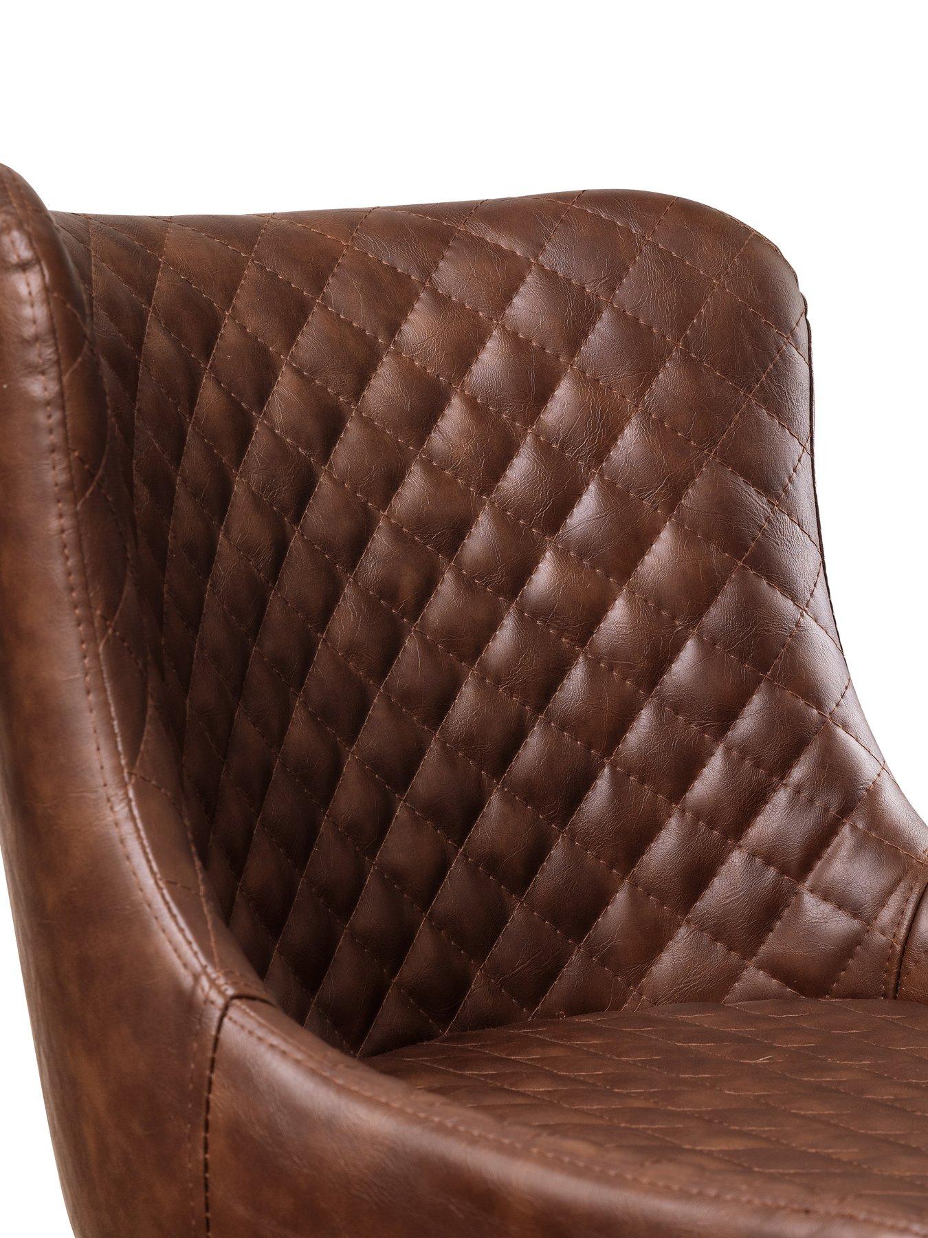 Image 6 of 6 of Julian Bowen Luxe Faux Leather Barstool - Brown