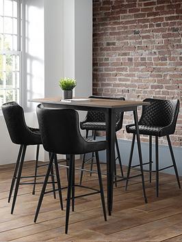 Product photograph of Julian Bowen Luxe Faux Leather Barstool - Black from very.co.uk