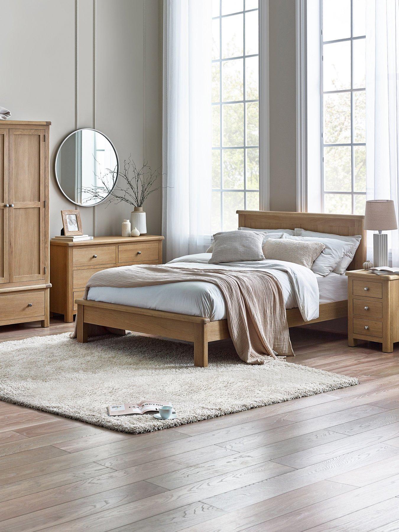 Product photograph of Julian Bowen Memphis Limed Oak 135cm Double Bed from very.co.uk