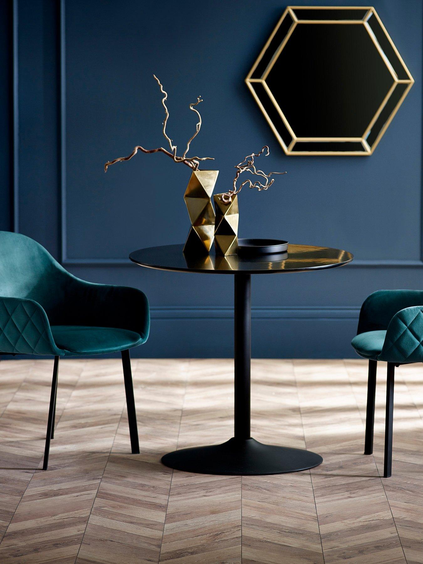 Product photograph of Julian Bowen Nero 80cm Round Table - Black from very.co.uk