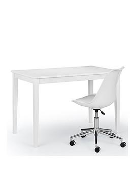 Product photograph of Julian Bowen Taku White Desk And White Erika Office Chair from very.co.uk