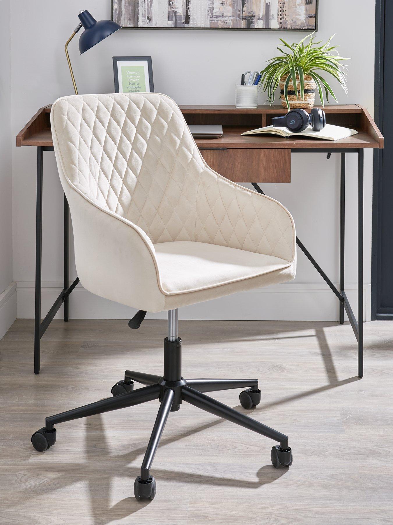 Product photograph of Very Home Diamond Fabric Office Chair - Natural - Fsc Certified from very.co.uk