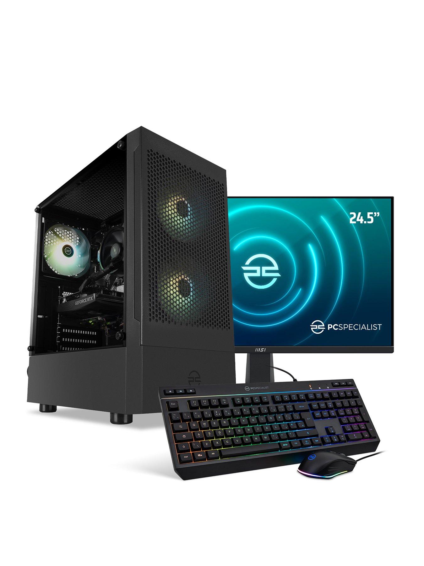 Image 1 of 6 of PCSpecialist Fusion 200 Gaming Desktop, 24-inch FHD&nbsp;Monitor, Keyboard &amp; Mouse Bundle - NVIDIA GEFORCE RTX 4060, AMD Ryzen 5, 16GB RAM, 1TB SSD