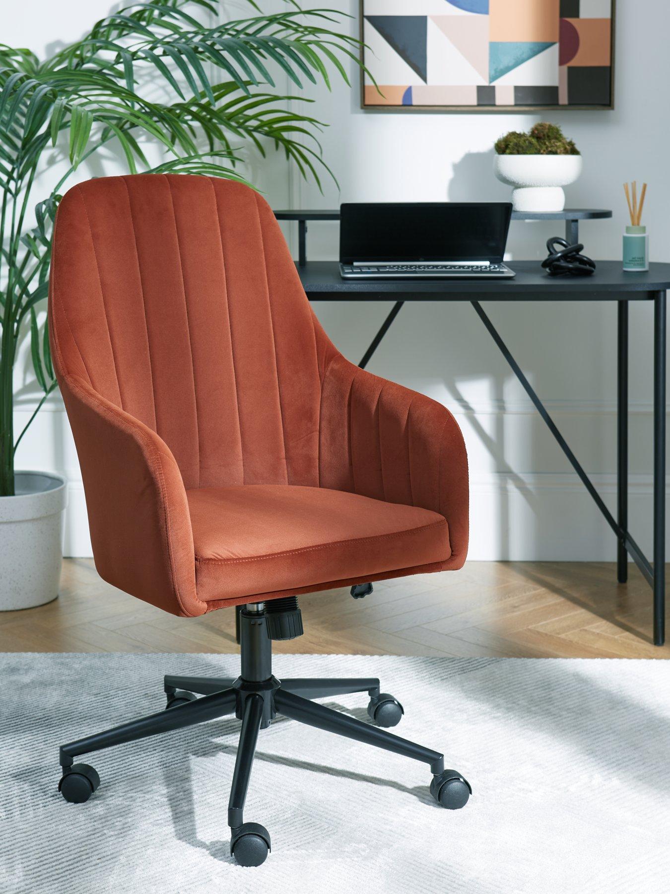 Product photograph of Very Home Molby Fabric Office Chair - Rust Black - Fsc Certified from very.co.uk