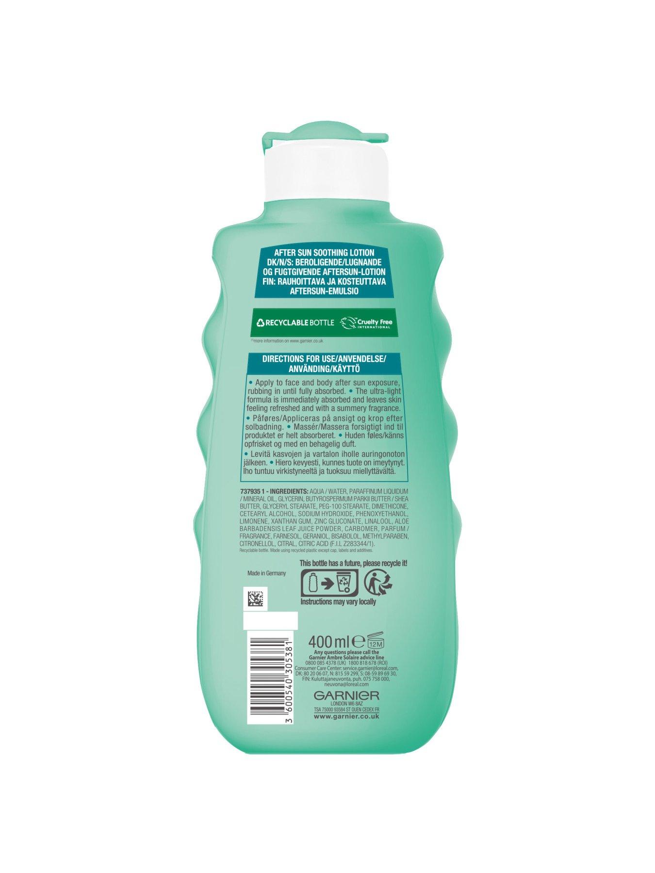 Image 2 of 5 of Garnier Ambre Solaire Hydrating Soothing After Sun Lotion -&nbsp;400ml
