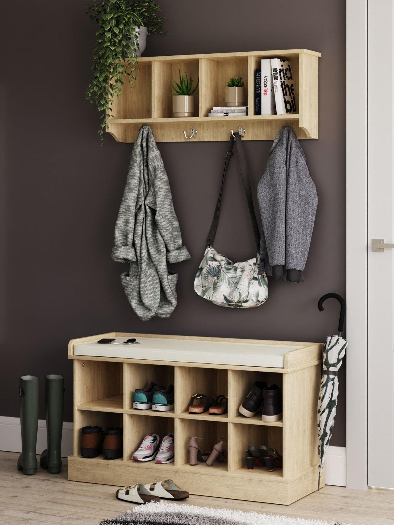 Product photograph of Gfw Kempton Shoe Bench Wall Rack from very.co.uk