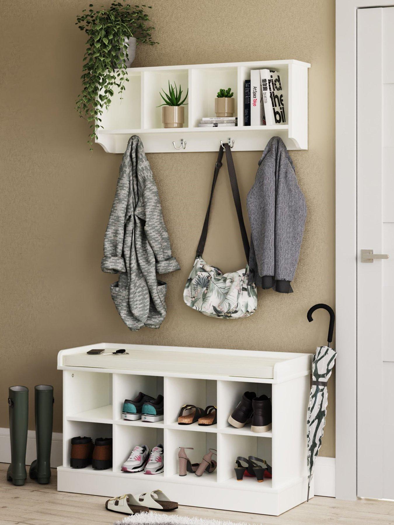 Shoe Cabinet Closet Organizer Entryway Armoire With Bench GFW - Main Image