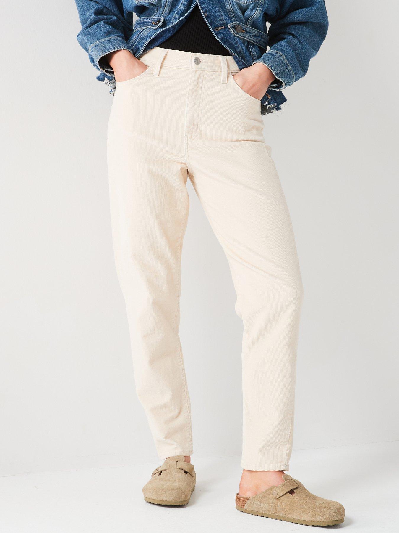 Levis white mom jeans best sale