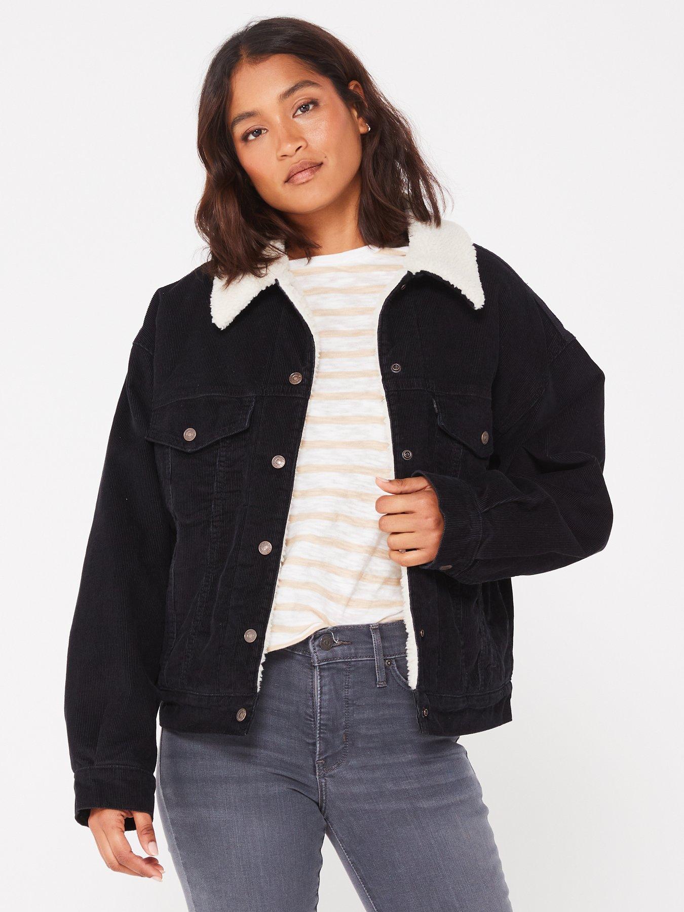 Levi s 90s Sherpa Trucker Denim Jacket Caviar Very