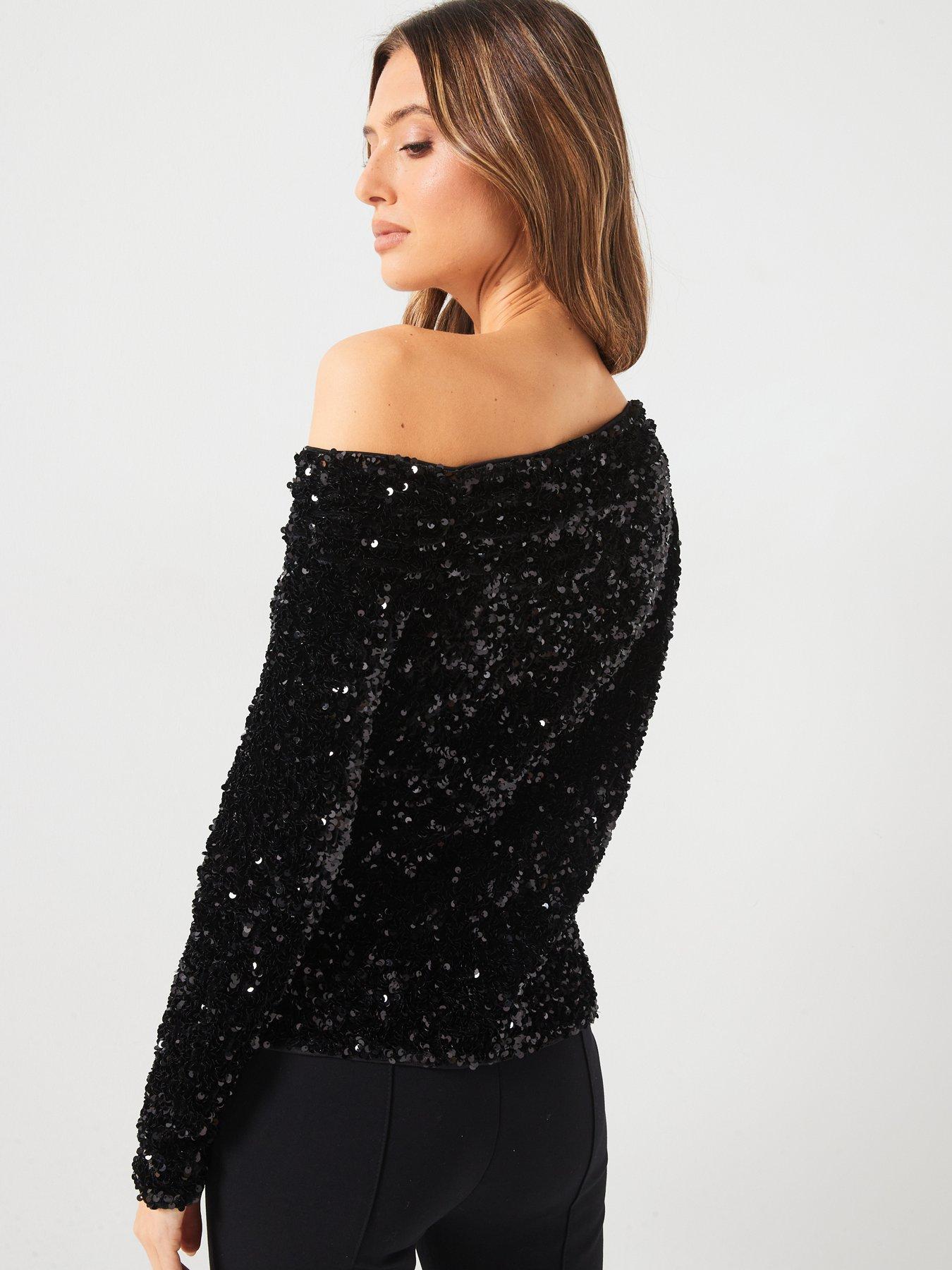Off the shoulder sparkle top online